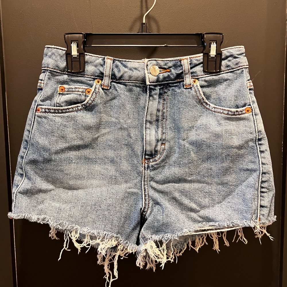 Topshop Frayed Jean Shorts
